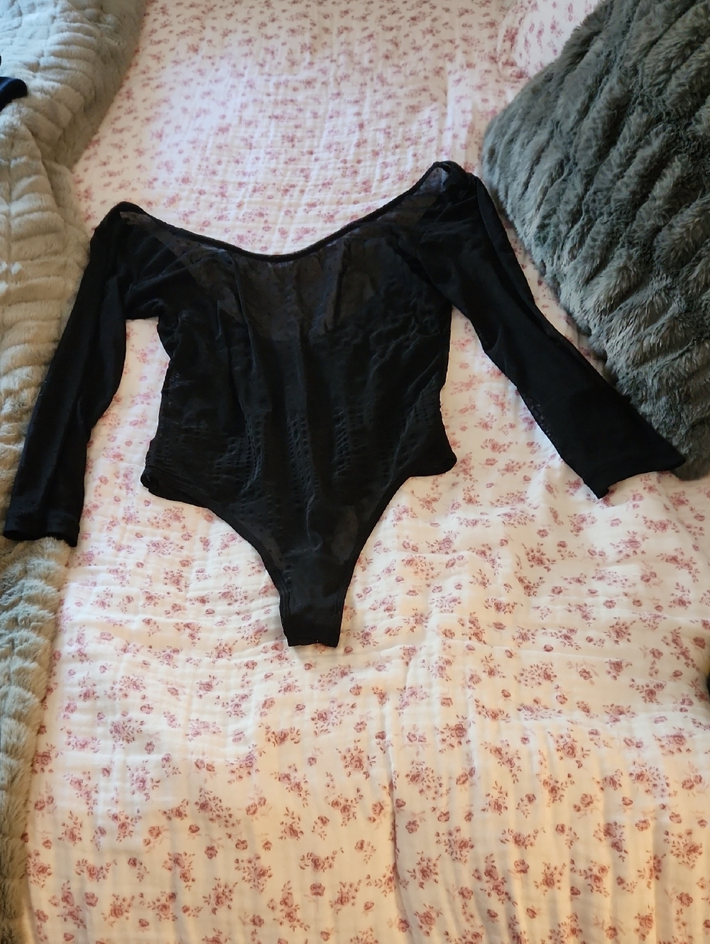 Motel Rocks Black Sheer Bodysuit
